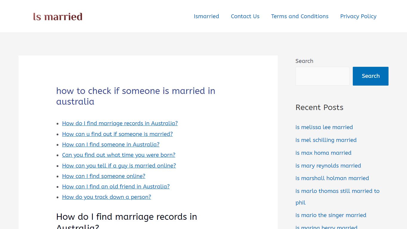 how to check if someone is married in australia – Is married?